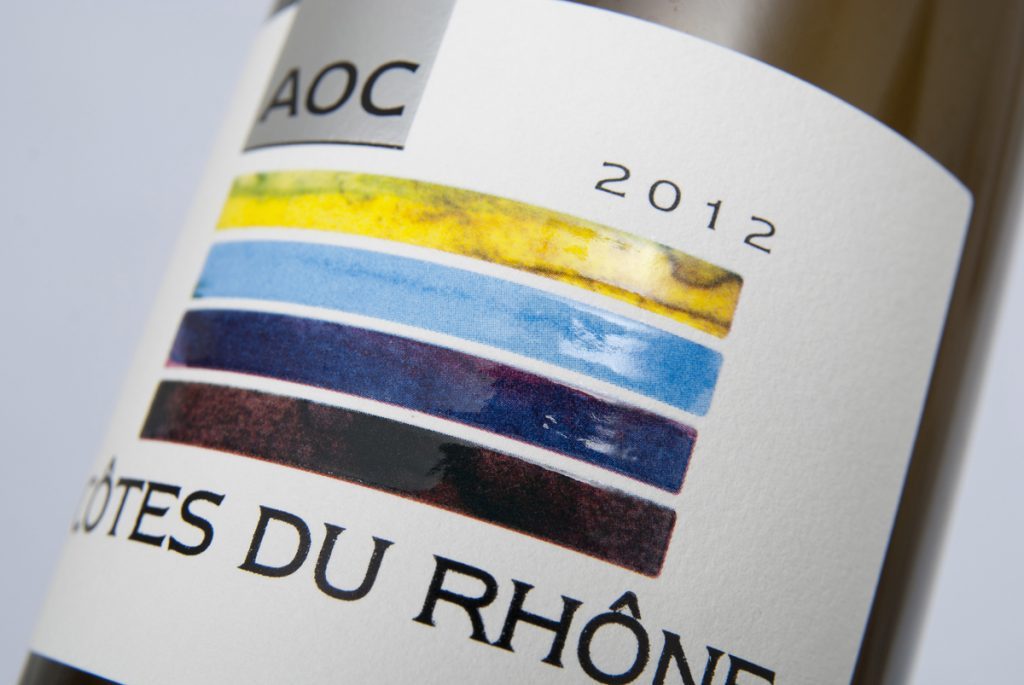 Impression étiquette bande couleur vins AOC